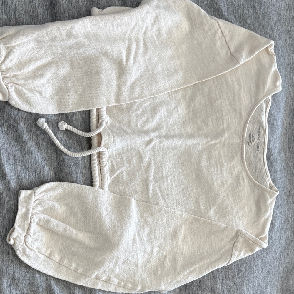 American Eagle Outfitters Cream Crop Top